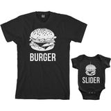Tshirthane Baba Oğul Zıbın Burger Slider Tshirt (Tek Ürün Fiyatıdır Kombin Yapmak Için 2 Adet Sepete Ekleyiniz) - Siyah