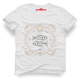 Tshirthane Balık Burcu Pisces Beyaz Erkek Tshirt