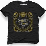 Tshirthane Balık Burcu Pisces Siyah Erkek Tshirt