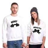 Tshirthane Beast Beauty Dumbell Kurdele Sevgili Kombinleri Sweatshirt Kombini, Kadın, L-Tek Ürün Fiyatıdır, Kombin Yapmak İçin En Az 2 Adet Sep