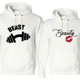 Tshirthane Beast Beauty Dumbell Kurdele Sevgili Kombinleri Sweatshirt