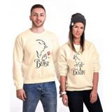 Tshirthane Beast Beauty Sevgili Kombinleri Sweatshirt