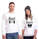 Tshirthane Beast Beauty2 Sevgili Kombinleri Sweatshirt Kombini