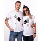 Tshirthane Birleşen Kalpler Sevgili Kombinleri T-shirt Kombini