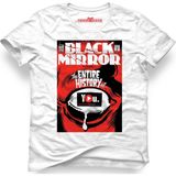 Tshirthane Black Mirror History Beyaz Erkek T-Shirt