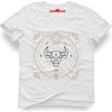 Tshirthane Boğa Burcu Taurus Beyaz Erkek Tshirt