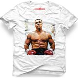 Tshirthane Boksor Mike Tyson Beyaz Erkek T-Shirt - L