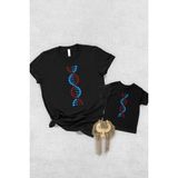 Tshirthane Bordo Mavi Dna Baba Oğul Kız (Tek Ürün Fiyatıdır Kombin Yapmak Için En Az 2 Adet Sepete Ekleyiniz) - 9 - 10 Yaş - Siyah