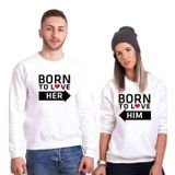 Tshirthane Born Krem 2'li Sevgili Sweatshirt
