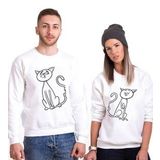 Tshirthane Cats Love Sevgili Kombinleri Sweatshirt Kombini