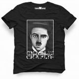 Tshirthane Charlie Chaplie Portre Siyah Erkek Tshirt