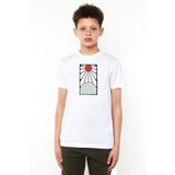 Tshirthane Demon Slayer Anime Crest Earring Demon Beyaz Çocuk Bisikletyaka Tshirt P20767S9442, Beyaz, 11-12 Yaş