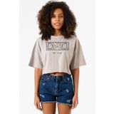 Tshirthane Demon Slayer Anime Inosuke Hashibira Eyes Taş Rengi Kadın Crop Kapşonlu P20820S4044, Taş Rengi, L/XL