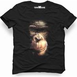 Tshirthane Doril Maymun 3D Siyah Erkek T-Shirt - XS
