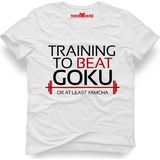 Tshirthane Dragon ball Goku Beat Erkek T-Shirt - Beyaz