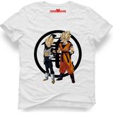 Tshirthane Dragon ball goku vegeta Erkek T-Shirt - M - Beyaz