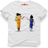 Tshirthane Dragon ball Goku Vegeta Erkek T-Shirt - XXXL - Beyaz