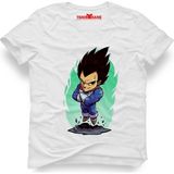 Tshirthane Dragon ball vegeta Erkek T-Shirt - M - Beyaz