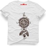 Tshirthane Dreamcatcher pusula Erkek T-Shirt - XXXL - Beyaz