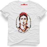 Tshirthane Frida Kahlo Beyaz Erkek T-Shirt