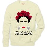 Tshirthane Frida Kahlo Erkek Sweatshirt - XL - Ekru