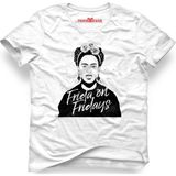 Tshirthane Frida Kahlo On Fridays Unisex Kalıp Beyaz Erkek T-Shirt - XL