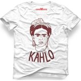 Tshirthane Frida Kahlo Vektörel Unisex Kalıp Beyaz Erkek T-Shirt - M