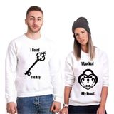 Tshirthane Heart Key Sevgili Kombinleri Sweatshirt Kombini