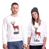Tshirthane Hubby Wifey Geyik Sevgili Kombinleri Sweatshirt Kombini