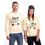 Tshirthane I Love Her 2'li Sevgili Sweatshirt