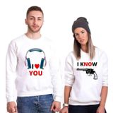 Tshirthane I Love You I Know Sevgili Kombinleri Sweatshirt Kombini, Kadın, L, N11PTTSV20SW029-Tek Ürün Fiyatıdır, Kombin Yapmak İçin En Az 2 Adet Sepete Ekleyiniz
