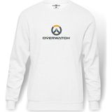 Tshirthane Icons Transparent Emblem Overwatch 2 Baskılı Beyaz Erkek Örme Sweatshirt Uzun kol