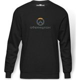 Tshirthane Icons Transparent Emblem Overwatch 2 Baskılı Erkek Örme Sweatshirt Uzun Kol - Füme - Siyah
