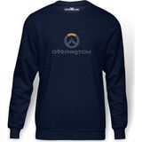 Tshirthane Icons Transparent Emblem Overwatch 2 Baskılı İndigo Mavi Lacivert Erkek Örme Sweatshirt Uzun kol