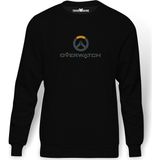 Tshirthane Icons Transparent Emblem Overwatch 2 Baskılı Siyah Erkek Örme Sweatshirt Uzun kol