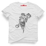 Tshirthane İskelet Piston Beyaz Erkek T-shirt