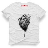 Tshirthane Kalbim Motorla Carpiyor Beyaz Erkek T-shirt