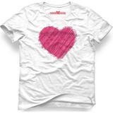Tshirthane Kalp Heart Beyaz Erkek T-Shirt