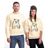 Tshirthane Kedi Kız Erkek 2'li Sevgili Sweatshirt