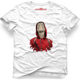 Tshirthane La Case De Papel 3 Beyaz Erkek T-Shirt - M