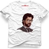 Tshirthane La Case De Papel El Beyaz Erkek T-Shirt - XL