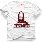 Tshirthane La Case De Papel Hodie Beyaz Erkek T-Shirt - M