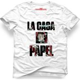 Tshirthane La Case De Papel Oslo Beyaz Erkek T-Shirt - XL
