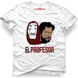 Tshirthane La Case De Papel Salvador Dali Beyaz Erkek T-Shirt - XL