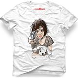 Tshirthane Leon & Mathilda The Professional Dog Sevginin Gücü Beyaz Erkek T-Shirt - XS