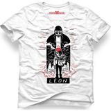 Tshirthane Leon & Mathilda The Professional Red Head Dog Sevginin Gücü Beyaz Erkek T-Shirt - XS