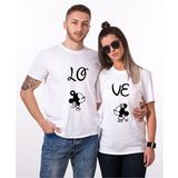 Tshirthane Lo Ve Öpücük Mause 2'li Sevgili T-shirt