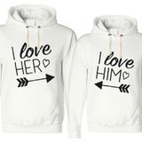Tshirthane Love Her Love Him 2'li Sevgili Sweatshirt