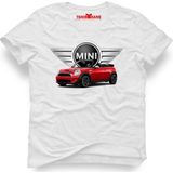 Tshirthane Mini Cooper Beyaz Erkek T-Shirt - L