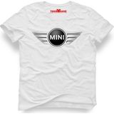 Tshirthane Mini Cooper Logo Beyaz Erkek T-Shirt - XS